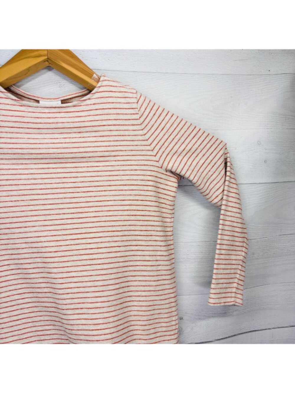 J. Jill French Terry Stripe Pullover Top Oatmeal Ginger 100% Cotton Size L - Picture 5 of 15